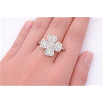 NO RESERVE 925 Sterling Silver 1.51 Ct Cubic Zirconia Ring 6 US Ring Size