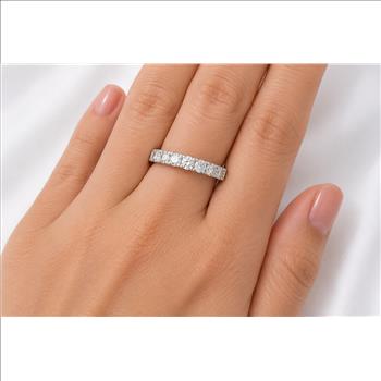 No Reserve 925 Sterling Silver 1.55 Ct Cubic Zirconia Ring 6 US Ring Size