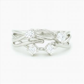 No Reserve 925 Sterling Silver 1.72 Ct Cubic Zirconia Ring 7.5 US Ring Size