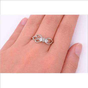 No Reserve 925 Sterling Silver 1.72 Ct Cubic Zirconia Ring 8 US Ring Size