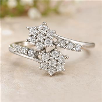 No Reserve 925 Sterling Silver 1.75 Ct Cubic Zirconia Ring 7 US Ring Size