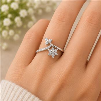 No Reserve 925 Sterling Silver 1.78 Ct Cubic Zirconia Ring 7 US Ring Size