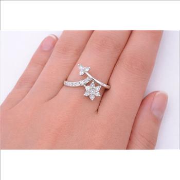 No Reserve 925 Sterling Silver 1.78 Ct Cubic Zirconia Ring 7 US Ring Size
