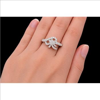 No Reserve 925 Sterling Silver 1.89 Ct Cubic Zirconia Ring 6.5 US Ring Size