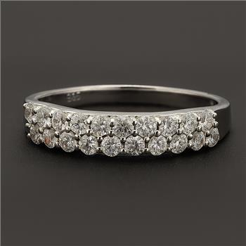 NO RESERVE 925 Sterling Silver 2.04 Ct Round Cubic Zirconia Ring 7 US Ring Size