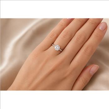No Reserve 925 Sterling Silver 2.09 Ct Cubic Zirconia Ring 7 US Ring Size