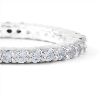 No Reserve 925 Sterling Silver 2.10 Ct Round Cubic Zirconia Ring