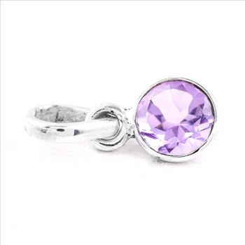No Reserve 925 Sterling Silver 2.30 Ct Round Amethyst Pendant