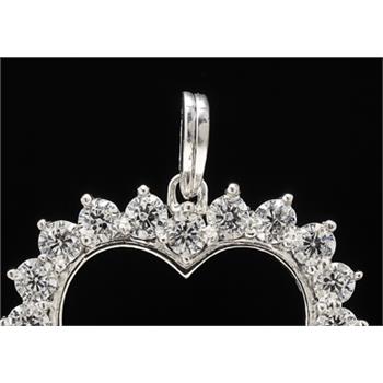 No Reserve 925 Sterling Silver 2.31 Ct Round Cubic Zirconia Pendant