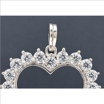 No Reserve 925 Sterling Silver 2.31 Ct Round Cubic Zirconia Pendant