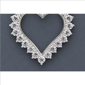 No Reserve 925 Sterling Silver 2.31 Ct Round Cubic Zirconia Pendant
