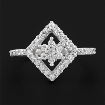 No Reserve 925 Sterling Silver 2.41 Ct Cubic Zirconia Ring 6 US Ring Size