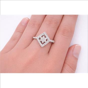 No Reserve 925 Sterling Silver 2.41 Ct Cubic Zirconia Ring 6 US Ring Size