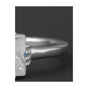 No Reserve 925 Sterling Silver 2.66 Ct Square Cubic Zirconia Ring