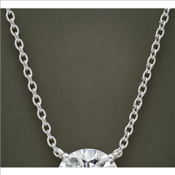 No Reserve 925 Sterling Silver 2.82 Ct Round Cubic Zirconia Pendant