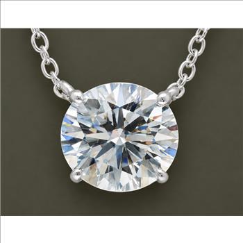 No Reserve 925 Sterling Silver 2.82 Ct Round Cubic Zirconia Pendant