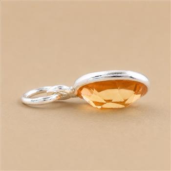 No Reserve 925 Sterling Silver 3.22 Ct Oval Citrine Pendant