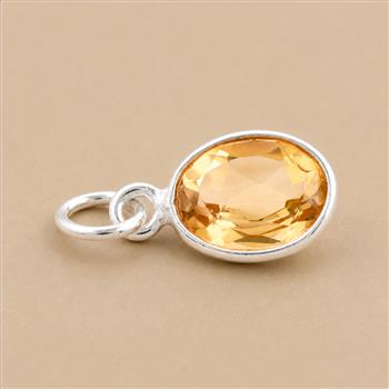 No Reserve 925 Sterling Silver 3.22 Ct Oval Citrine Pendant