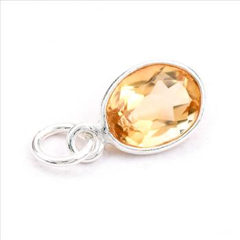 No Reserve 925 Sterling Silver 3.22 Ct Oval Citrine Pendant