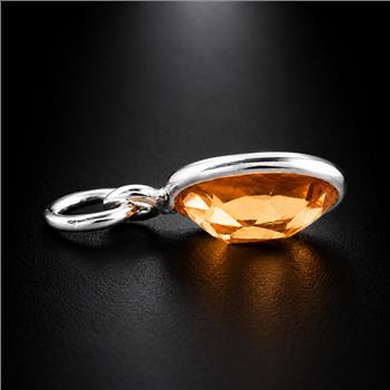 No Reserve 925 Sterling Silver 3.22 Ct Oval Citrine Pendant