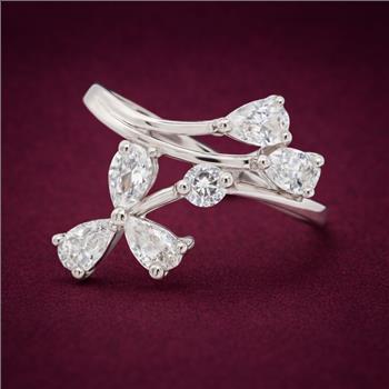 No Reserve 925 Sterling Silver 3.25 Ct Cubic Zirconia Ring 9 US Ring Size