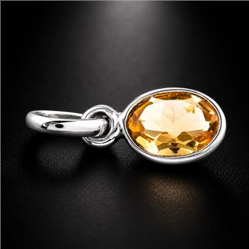 No Reserve 925 Sterling Silver 3.26 Ct Oval Citrine Pendant
