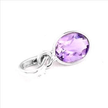 No Reserve 925 Sterling Silver 3.28 Ct Oval Amethyst Pendant