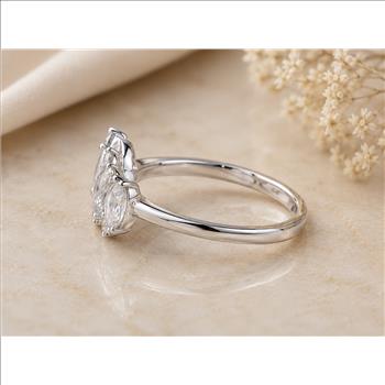 No Reserve 925 Sterling Silver 3.35 Ct Cubic Zirconia Ring 7 US Ring Size