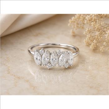 No Reserve 925 Sterling Silver 3.35 Ct Cubic Zirconia Ring 7 US Ring Size