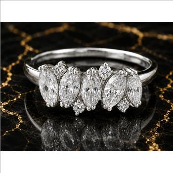 No Reserve 925 Sterling Silver 3.35 Ct Cubic Zirconia Ring 7 US Ring Size