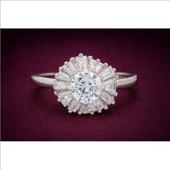 No Reserve 925 Sterling Silver 3.50 Ct Cubic Zirconia Ring 8  US Ring Size