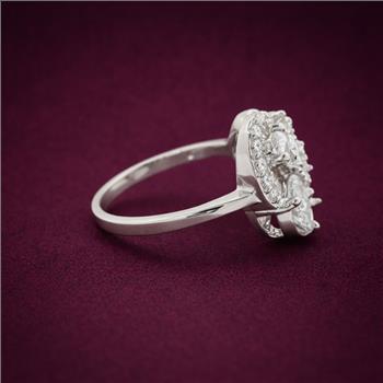 NO RESERVE 925 Sterling Silver 3.55 Ct Cubic Zirconia Ring 6 US Ring Size