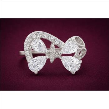 NO RESERVE 925 Sterling Silver 3.55 Ct Cubic Zirconia Ring 6 US Ring Size