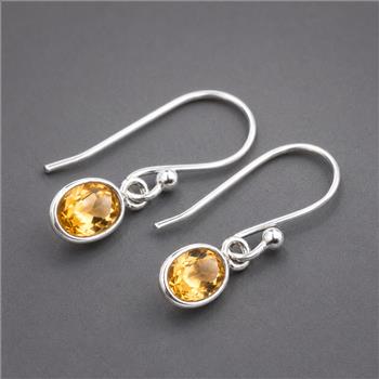 No Reserve 925 Sterling Silver 4.22 Ct Oval Citrine Earrings