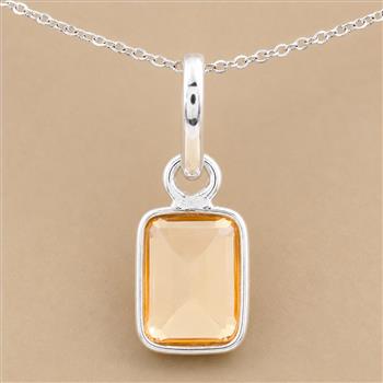No Reserve 925 Sterling Silver 4.70 Ct Octagon Citrine Pendant