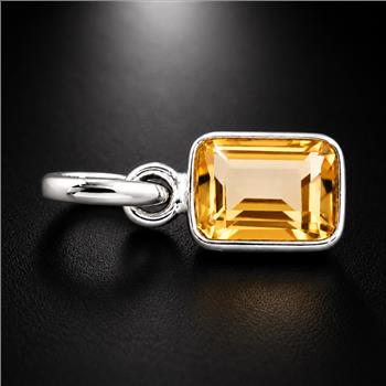 No Reserve 925 Sterling Silver 4.70 Ct Octagon Citrine Pendant