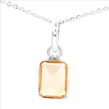 No Reserve 925 Sterling Silver 4.70 Ct Octagon Citrine Pendant