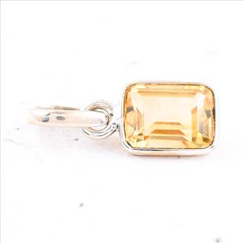 No Reserve 925 Sterling Silver 4.70 Ct Octagon Citrine Pendant