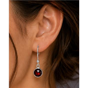 No Reserve 925 Sterling Silver 5.33 Ct Round Garnet Earrings
