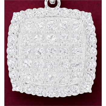 No Reserve 925 Sterling Silver 8.30 Ct Round Cubic Zirconia Pendant