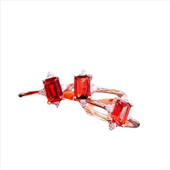 No Reserve 925 Sterling Silver Garnet Ring Adjustable US Ring Size