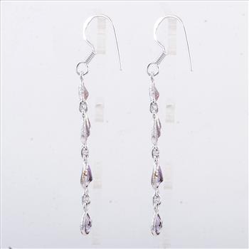 NO RESERVE 9.35 Ct Amethyst 925 Sterling Silver Earrings