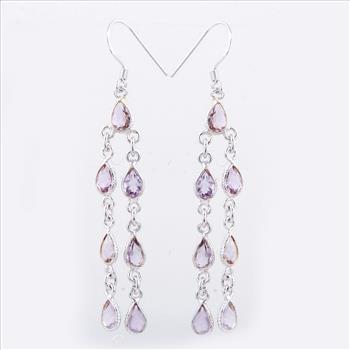 NO RESERVE 9.35 Ct Amethyst 925 Sterling Silver Earrings