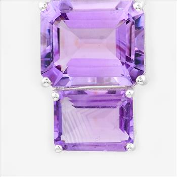 NO RESERVE 9.68 Ct Octagon Amethyst, 925 Sterling Silver Pendant