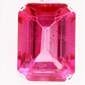 NO RESERVE 9.80 Ct Octagon Pink Topaz, Citrine 925 Sterling Silver Pendant