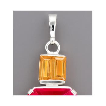 NO RESERVE 9.80 Ct Octagon Pink Topaz, Citrine 925 Sterling Silver Pendant