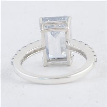 NO RESERVE 9.86 Ct Octagon White Cz 925 Sterling Silver Ring