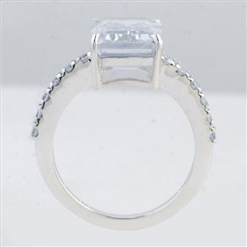 NO RESERVE 9.86 Ct Octagon White Cz 925 Sterling Silver Ring
