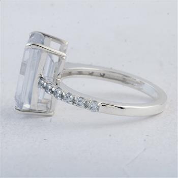 NO RESERVE 9.86 Ct Octagon White Cz 925 Sterling Silver Ring