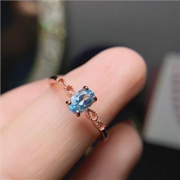 NO RESERVE Blue Topaz 925 Sterling Silver Ring